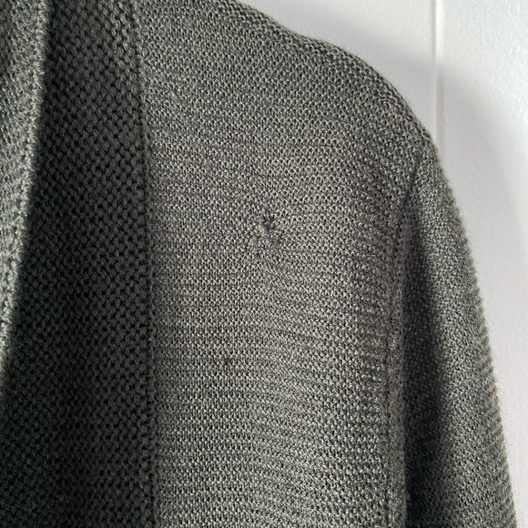Eileen Fisher Deep Olive Wool Open Cardigan - Picture 6 of 7